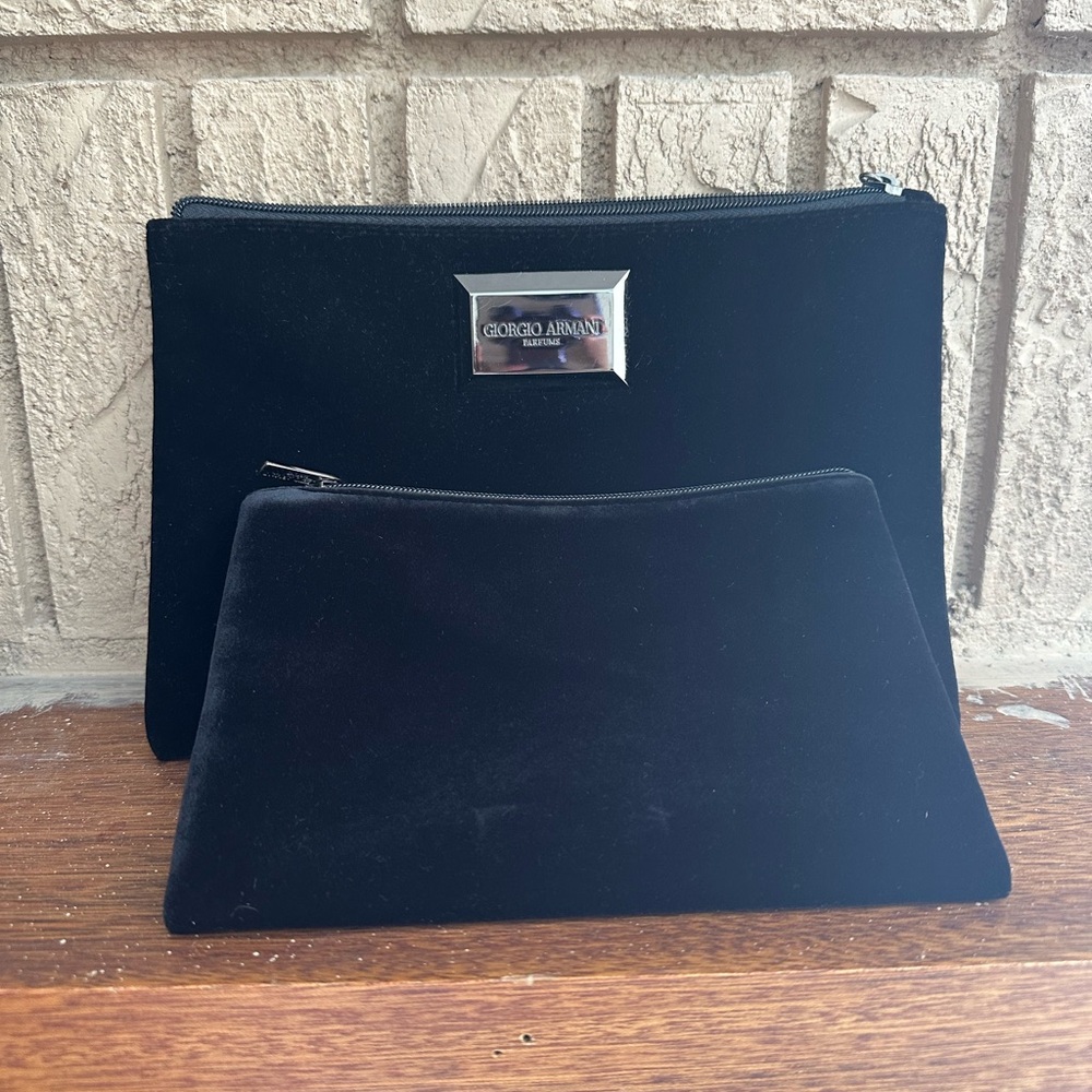 Two Giorgio Armani parfums Black Toiletry Bag Elegant and Functional